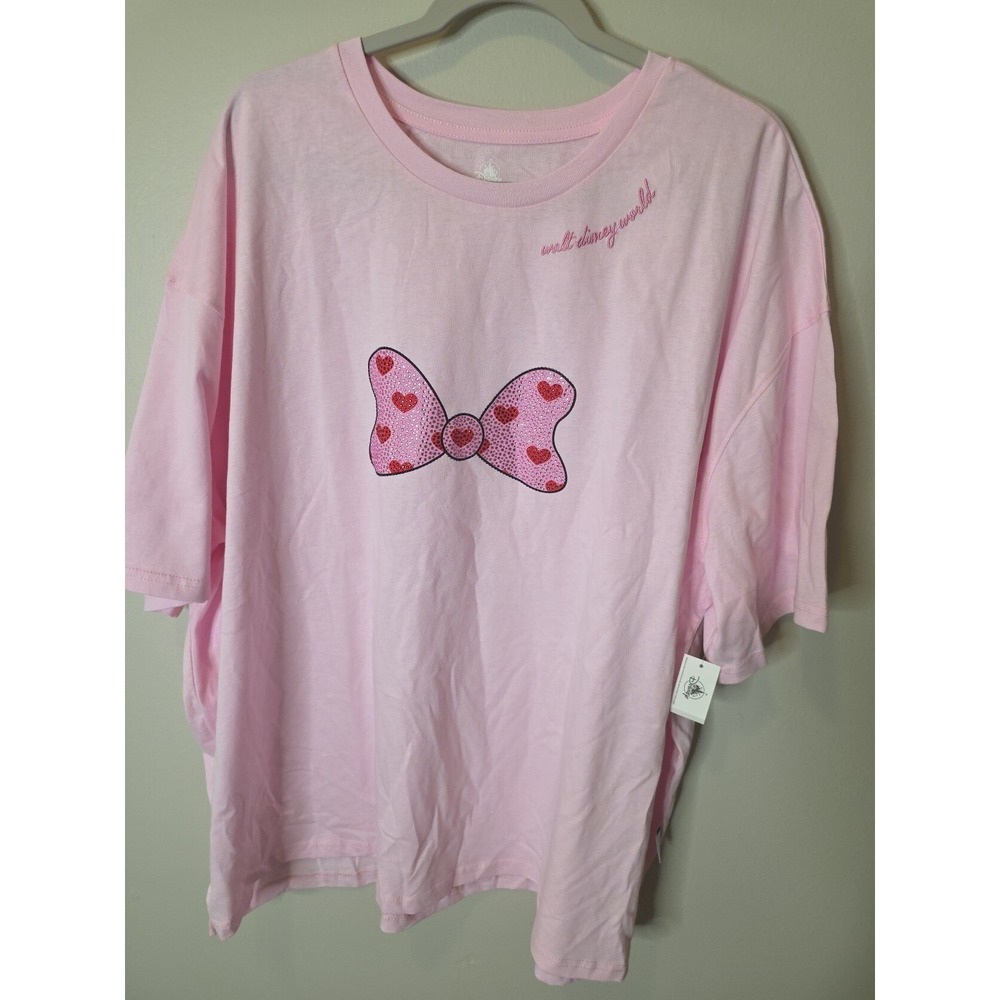Disney Parks Minnie Mouse rhinestone bow design, 100% Cotton t-shirt, 2X, NWT